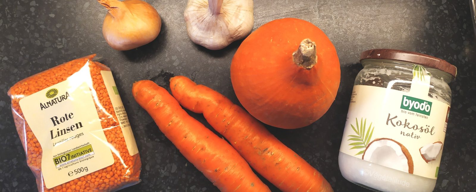 Ingrédients dahl de lentille corail au potimarron