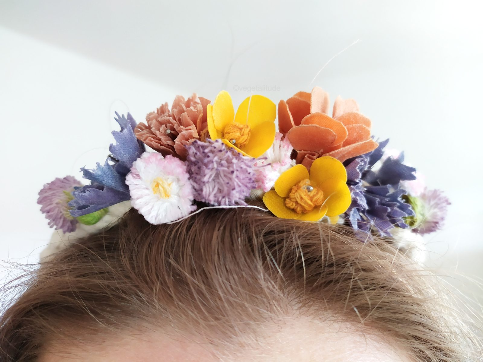 couronne de fleurs en tissu