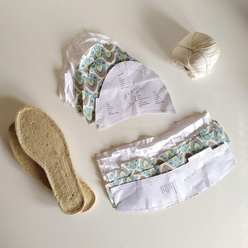 matériel nécessaire pour coudre des espadrilles