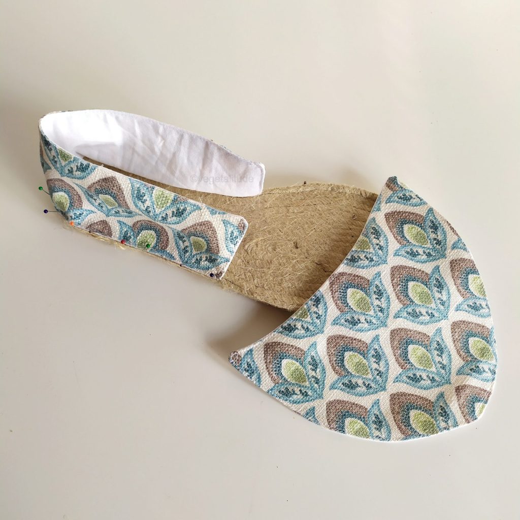 assemblage du talon de l'espadrille