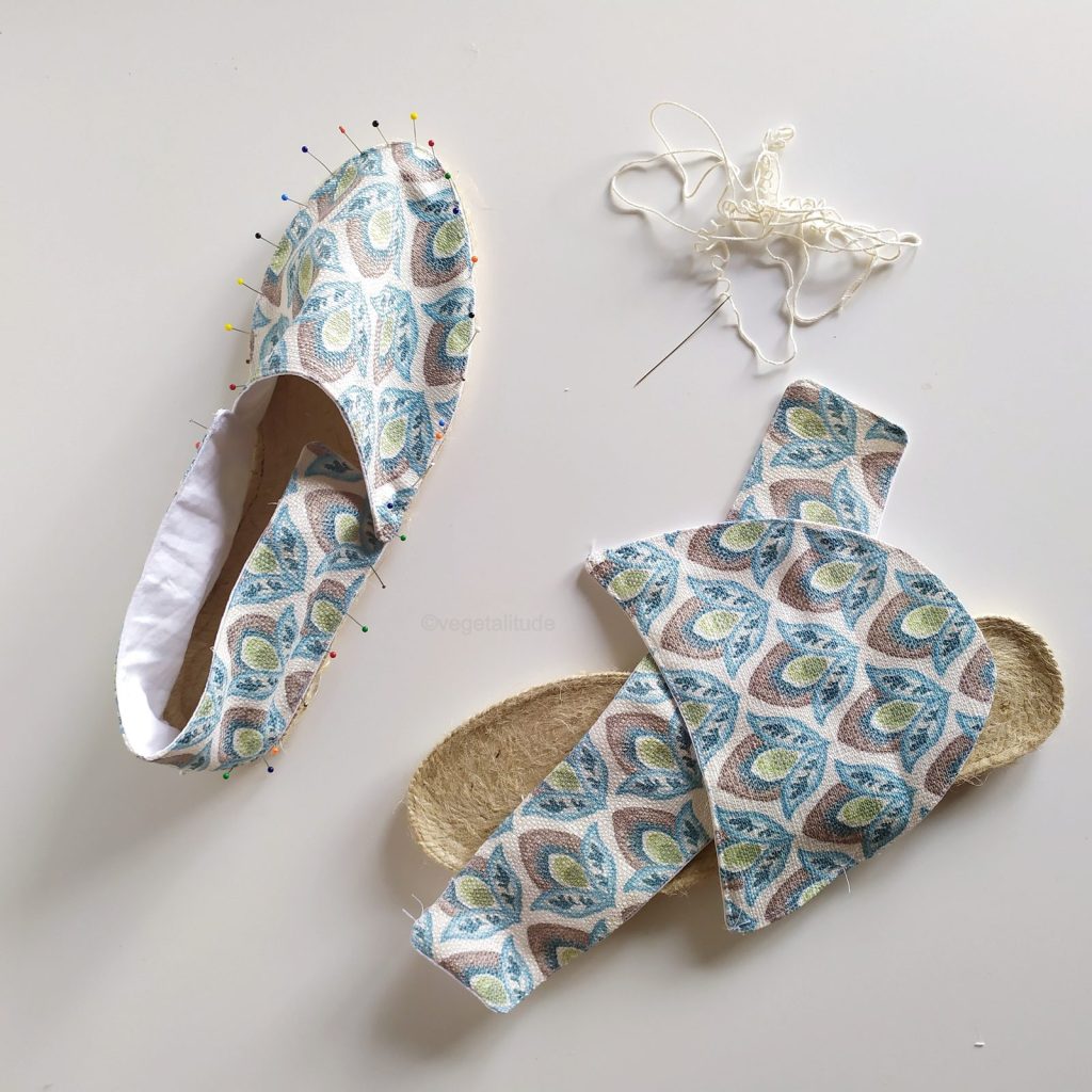 épinglage de l'avant d'une espadrille