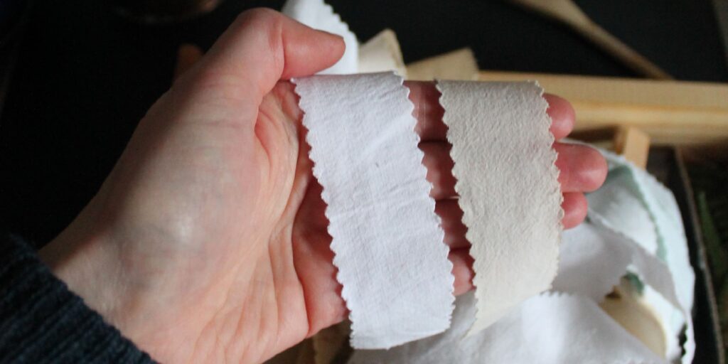 rubans de fibres textiles en teinture naturelle